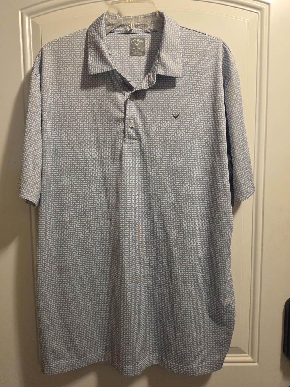 Callaway Men’s Light Blue Micro-Pattern Golf Polo
